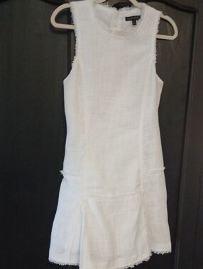 Banana Republic White Textured Sleeveless Shift Dress 6